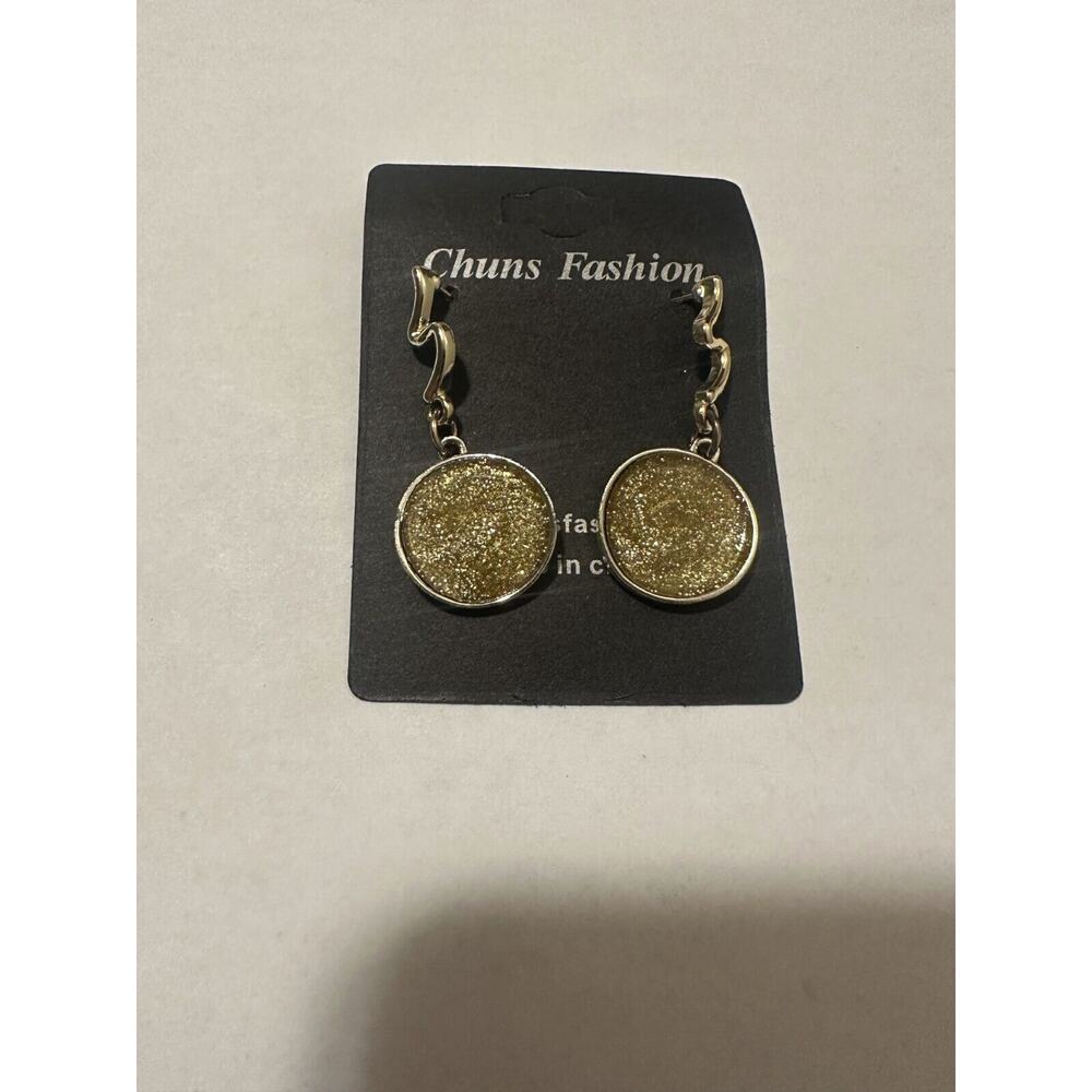 Chuns Fashion Women's Jewelry Gold-Tone Round Sparkles Drop Dangle Earrings